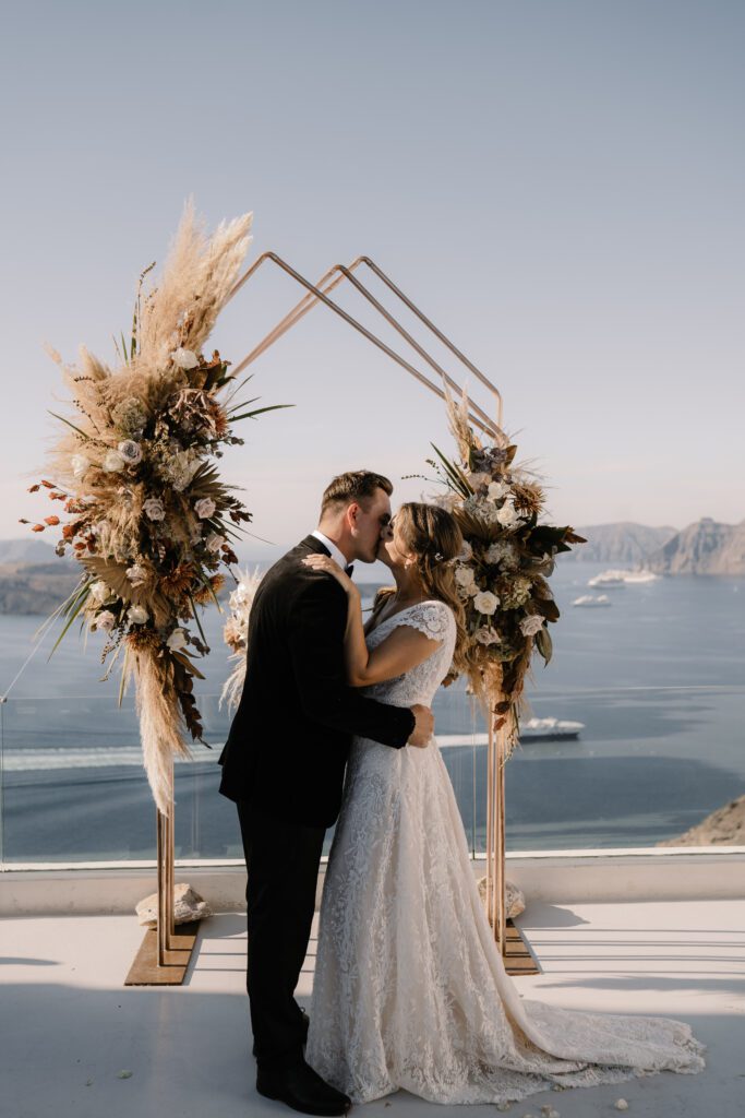 a wedding in Santorini