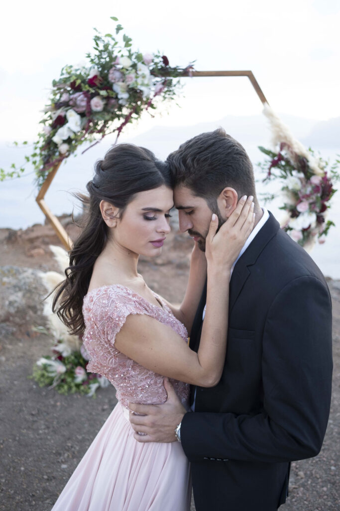 elopement in Santorini
