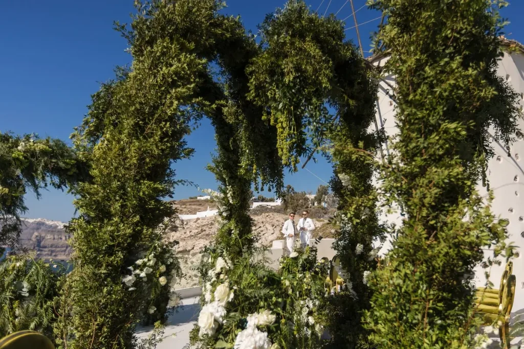 green theme samesex wedding santorini greece jpg 1