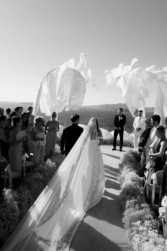 modern luxury wedding ceremony santorini caldera11jpg