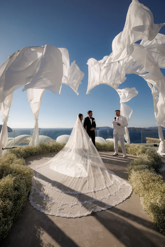 modern luxury wedding ceremony santorini caldera17jpg