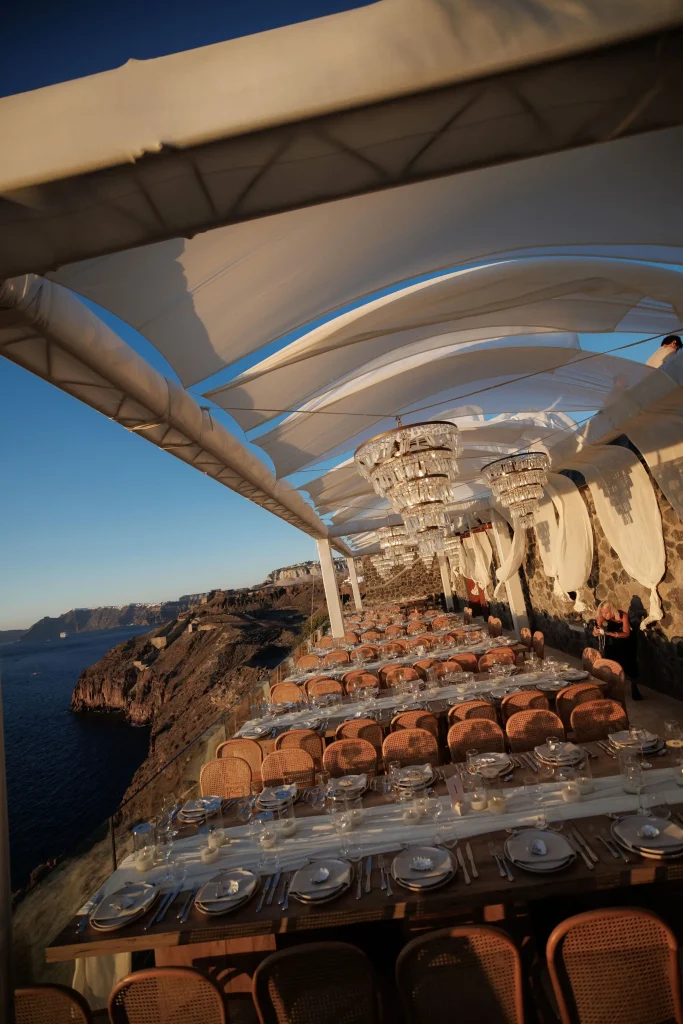 modern luxury wedding ceremony santorini caldera43jpg